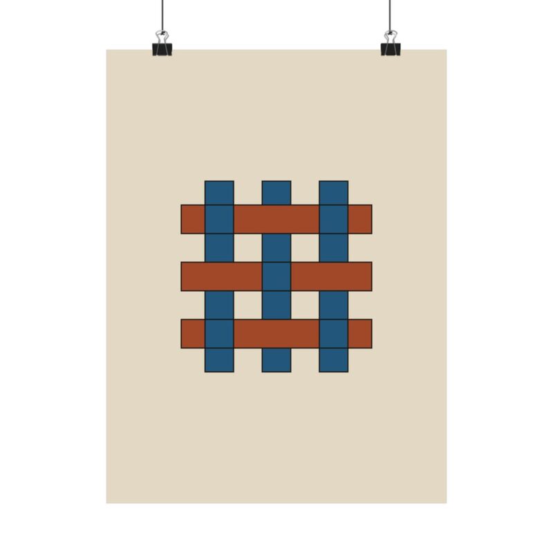 Interlaced Square Band, sample preview on Poster, 12×16"