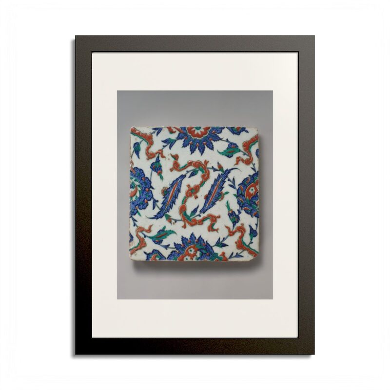 Tile with Floral and Cloud-band Design framed print