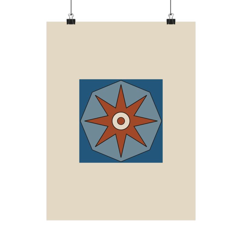 Mamluk Polygon Star, sample preview on Poster, 12×16"