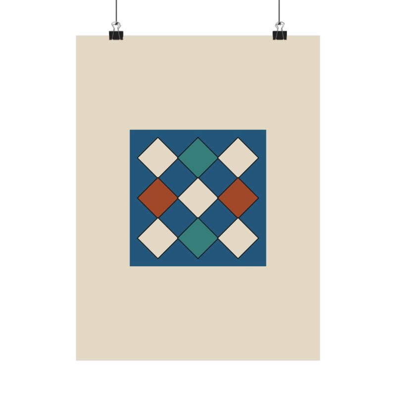 Rotated-square Checker, sample preview on Poster, 12×16"