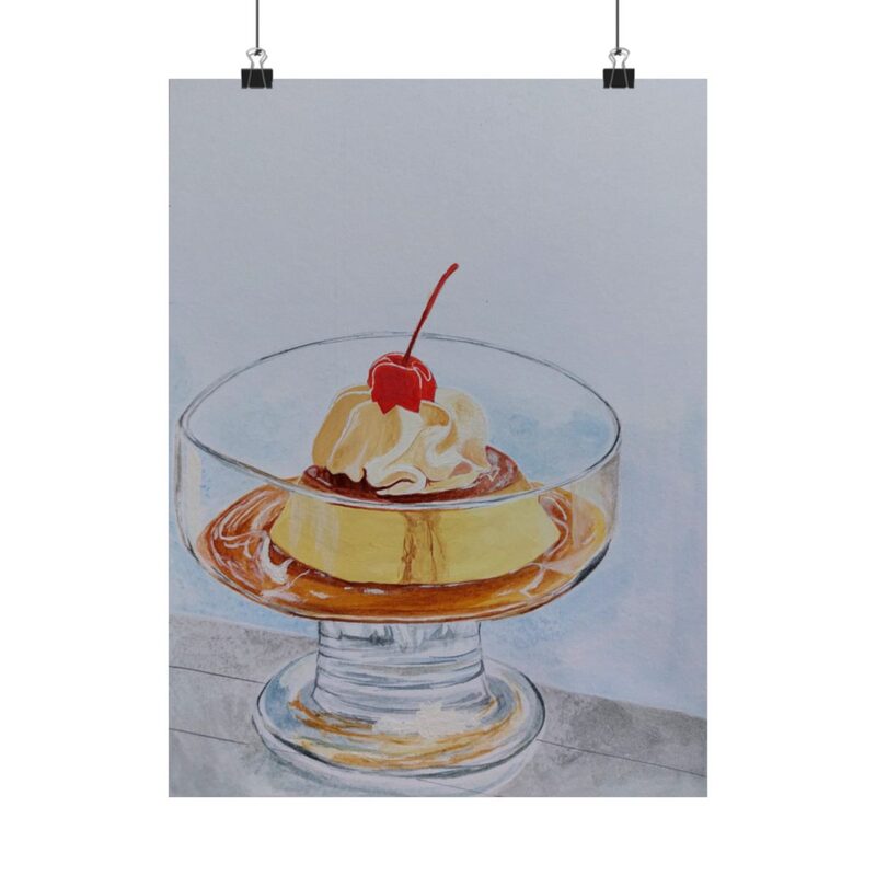 The Small Pudding Theory - Gouache on paper — sample preview on Poster — 12×16"