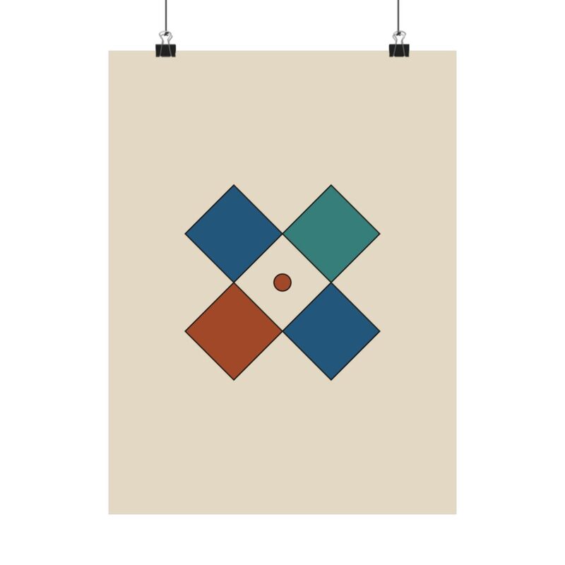 Zellij Chevrons, sample preview on Poster, 12×16"